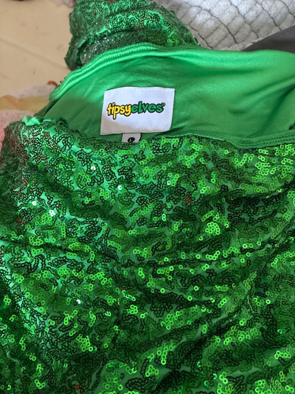 Green sequin high waisted pants
